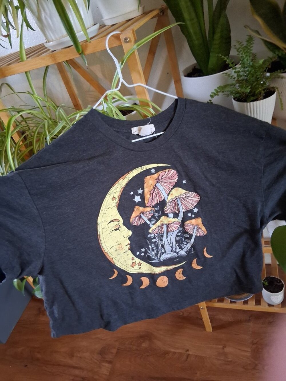 Outlaw brand crop top whimsical witch vibes whimsigoth moon mushroom rave tee
